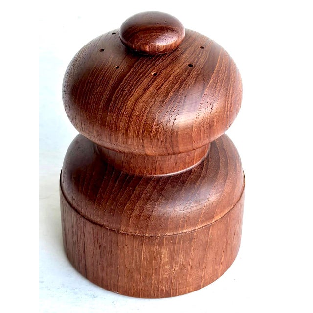 Chestnut 1960s Jens Quistgaard Dansk Teak Wood Model No 1616 Salt Shaker & Pepper Mill For Sale - Image 8 of 13