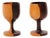 Carved Olive Wood Wine Glasses, 1960s, Set of 3 For Sale