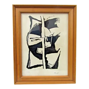 Alexandre Noll Untitled 1960's Signed Woodblock Print on Paper Edition 2 of 100