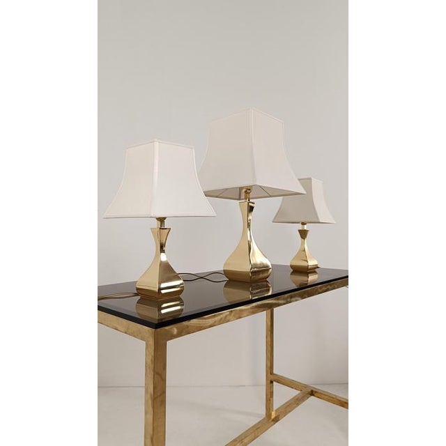 Vintage Italian Brass Table Lamps, 1970s, Set of 3 For Sale - Image 17 of 18