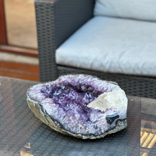 Contemporary Monumental Amethyst Geode With Agate & Calcite For Sale - Image 3 of 7
