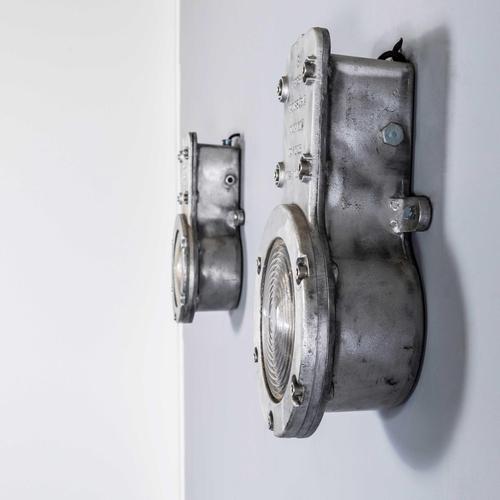 Large Cast Bulkhead Lamps from Holophane, 1950s, Set of 2 For Sale - Image 6 of 11