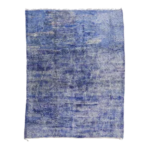 Modern Berber Blue Moroccan Rug - 12'04 x 16'00