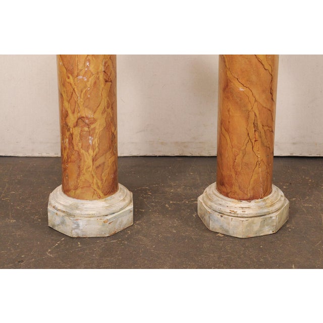 Italian Pair 3 Ft Tall Column Pedestals For Sale - Image 10 of 11