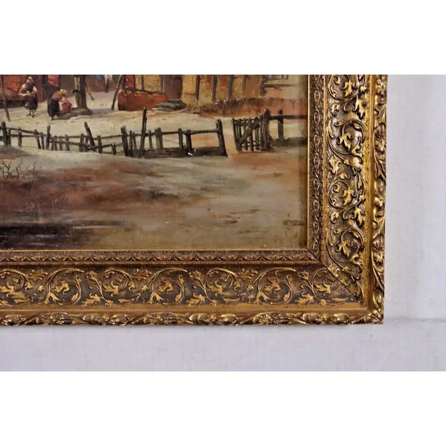 Paint Late 19th Century Signed, William Pitt, Winter Country Scene, Antique Oil Painting For Sale - Image 7 of 11