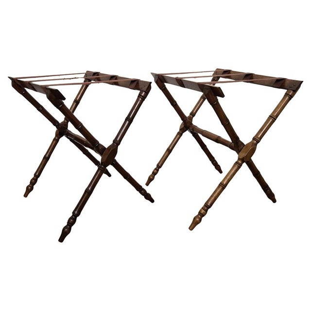 Vintage Italian Foldable Luggage Racks Stands, 1970s, Set of 2 For Sale - Image 9 of 9
