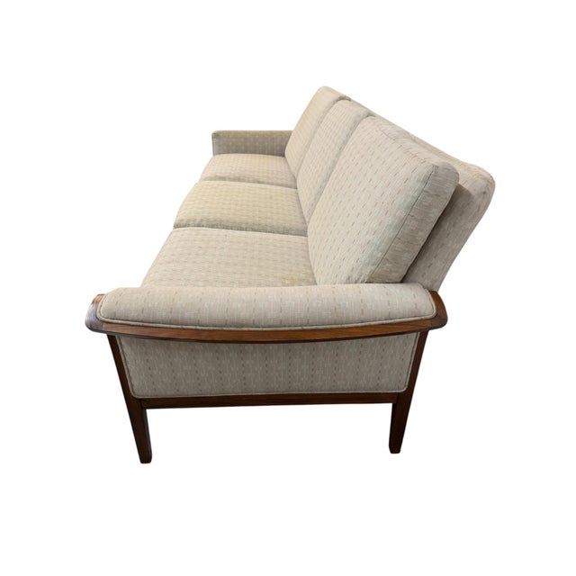 1960s Mid-Century Danish Modern Rosewood Upholstered Sofa For Sale - Image 5 of 6