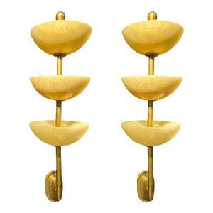 1940s Alabaster Sconces 3 Tiers - Pair