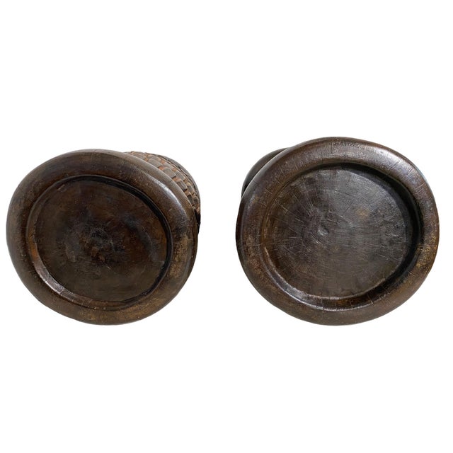 Vintage Set of Two Tribal Bamileke Stools/Tables Cameroon 15.5" H For Sale - Image 4 of 8