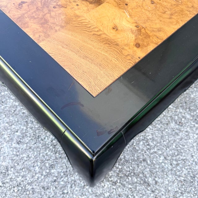 Ming Style Black and Burlwood Coffee Table by Ethan Allen For Sale In West Palm - Image 6 of 10
