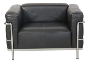 LC3 Chair in Black Leather by Le Corbusier, 2010s