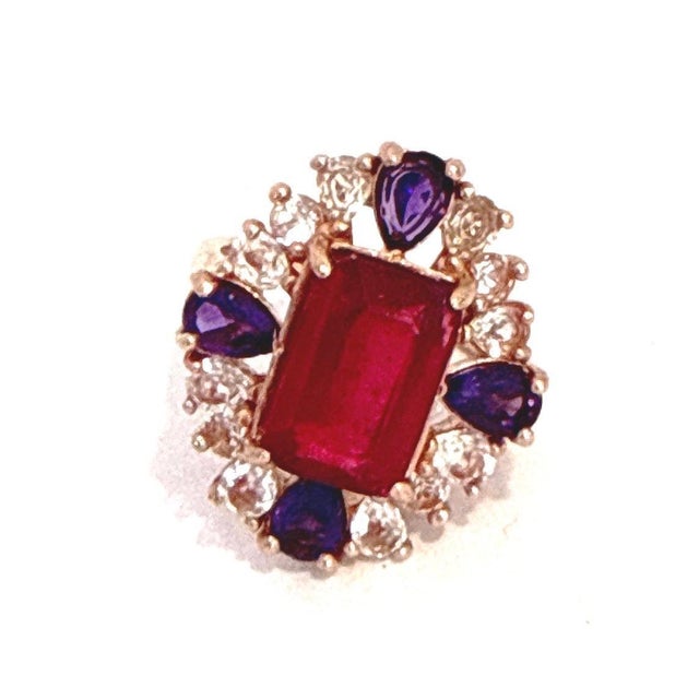 Not Yet Made - Made To Order Bochic “Orient” Ruby, Amethyst & Multi Gem Cocktail Ring Set 18K Gold & Silver, Size 7 For Sale - Image 5 of 9