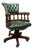 English Chesterfield Desk Chair Green For Sale