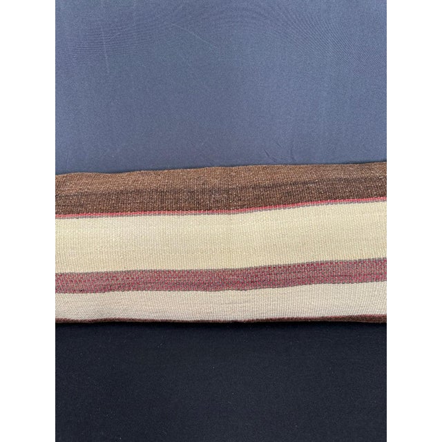 Contemporary Turkish Hemp Pillow Cushion Natural Beige Brown Cushion Cover 12"x46" For Sale - Image 3 of 4