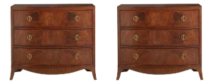 Pair of Small English Walnut Chest of Drawers