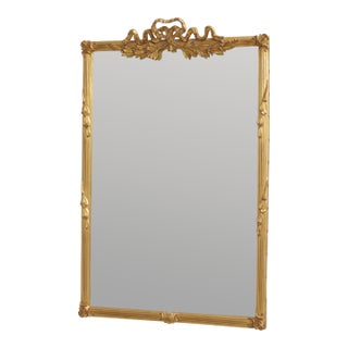 Carvers Guild Carved Bow Top Gold Gilt Wall Mirror For Sale