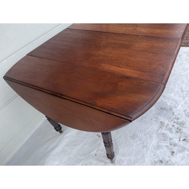 Antique English Victorian Oval Dining Table with Extendable Top, 19th Century For Sale - Image 16 of 18