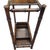 Vintage faux bamboo umbrella and cane stand featuring a warm brown walnut finish, bamboo-form frame, upper divider, and...