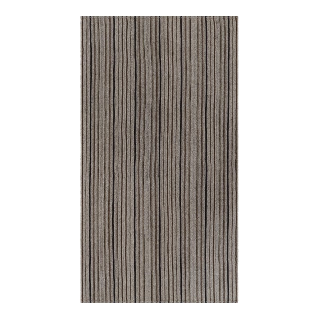 Vintage Palas Bidjari Persian Kilim, Gray Geometric Stripe - Rug & Kilim For Sale