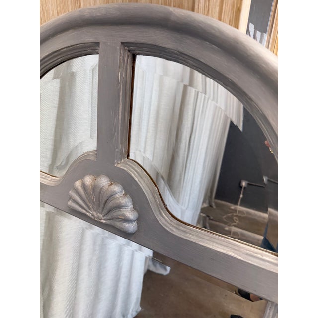 French Provincial Gray Finish French Mirror For Sale - Image 3 of 4