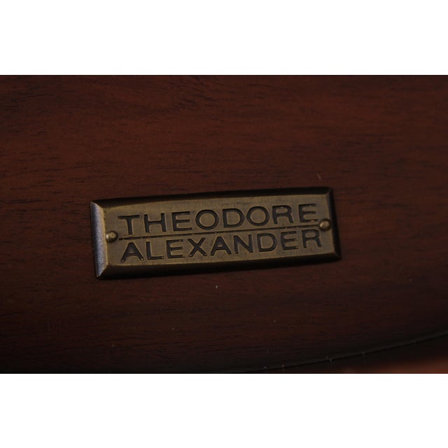 Theodore Alexander 4 Drawer 2 Door Mahogany Demilune Cabinet For Sale - Image 17 of 18