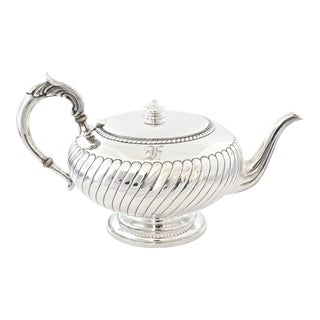 1950s Sterling Silver Monogram Tea Pot For Sale