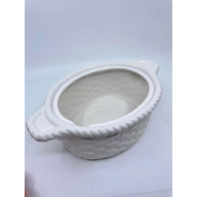 Ceramic 1970s Vintage Carrot and Basketweave Tureen For Sale - Image 7 of 11