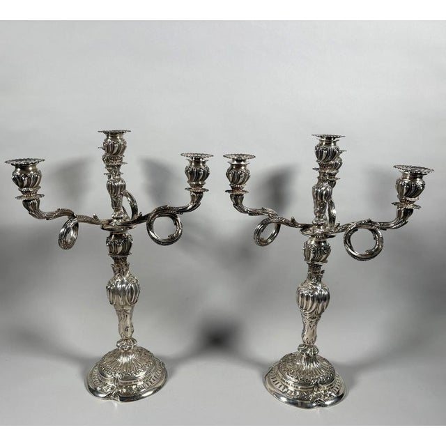 Antique Rococo Candleholders in 950 Silver, 1907, Set of 2 For Sale - Image 11 of 11