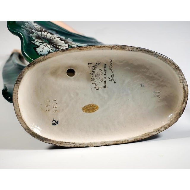 Art Deco Ceramic Dancer attributed to Stephan Dakon for Goldscheider, Vienna, Austria, 1935 For Sale - Image 6 of 7