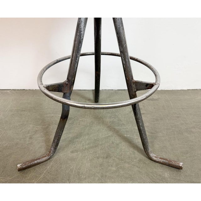 Industrial Grey Workshop Stool, 1960s For Sale - Image 17 of 18