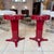 Red Lacquered Bedside Tables by Pierre Cardin, 1950s, Set of 2, in Restored conditions. Designed 1950 to 1959