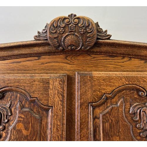 Vintage French Louis XVI Style Wardrobe in Oak For Sale - Image 5 of 15
