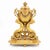 Antique gilded table clock from 1800, in working order. The vertical design features a circular dial set on a two-handled...