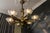 Metal French Art Deco Six-Light Bronze & Frosted Glass Chandelier, 1930s For Sale - Image 7 of 18