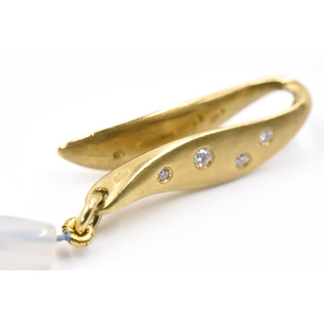 Marlene Stowe Chalcedony Bead Diamond Gold Clasp Necklace For Sale - Image 9 of 12