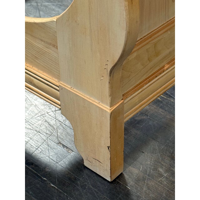 Queen Size Macys Pine Wood Sleigh Bed For Sale - Image 10 of 12
