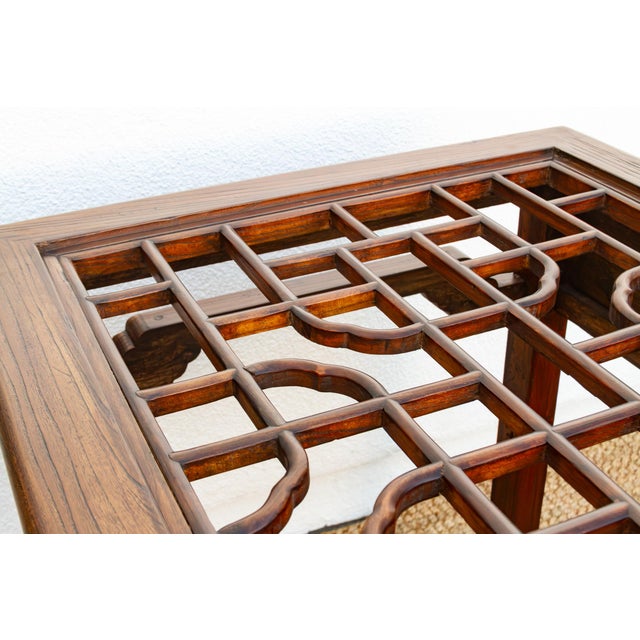 Vintage Carved Chinese Glass Top Center Table For Sale - Image 14 of 18