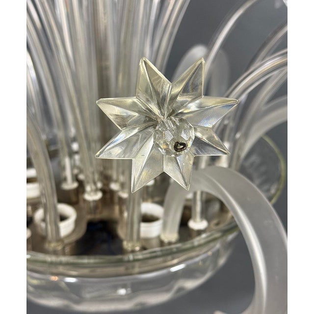 Vintage Glass Chandelier, 1930s For Sale - Image 11 of 12