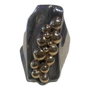 Abstract Designer Sterling Silver & 14k Ring by George Kelly Sedona Arizona Size 7.5