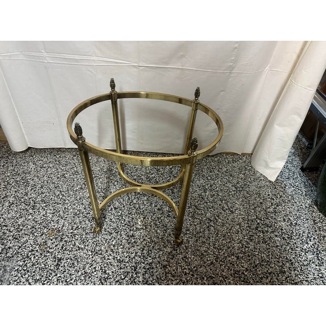 Metal La Barge Hollywood Regency Brass Oval Table For Sale - Image 7 of 10