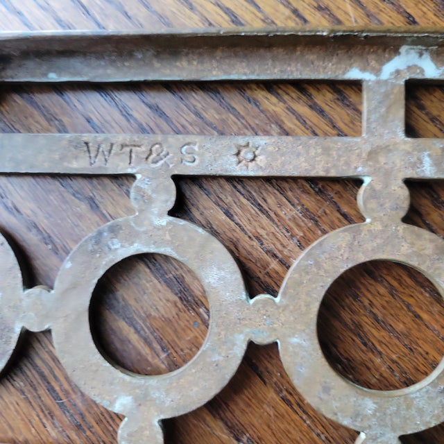 Antique Footman 1910 Solid Brass Kettle Stand Trivet English Plant Pot Riser William Tonks & Sons Stamped For Sale - Image 14 of 18