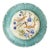 Antique French Onnaing Turquoise Majolica Birds Plate, Circa 1890 For Sale