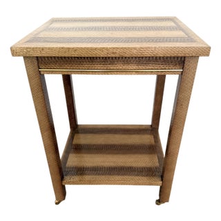 Karl Springer Attrib Snakeskin Side Table For Sale