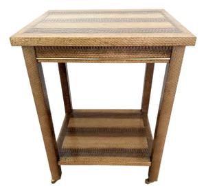 Karl Springer Attrib Snakeskin Side Table