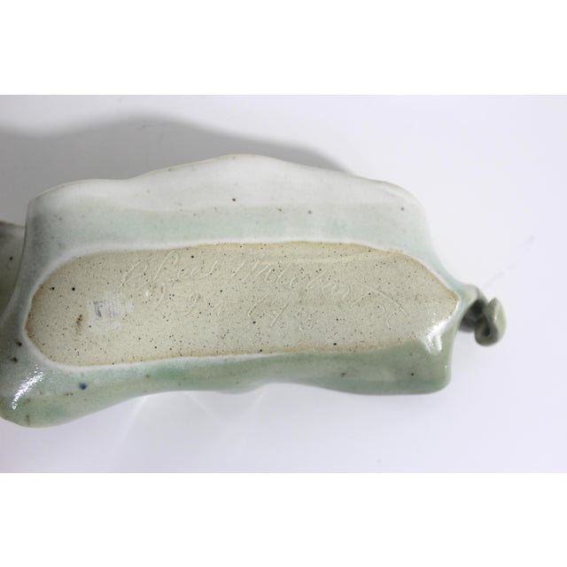 Vintage Studio Pottery Ceramic Leaf Dish For Sale - Image 12 of 12