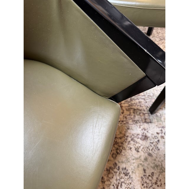 Poltrona Frau Leather Arm Chairs, Set of Four For Sale - Image 11 of 12