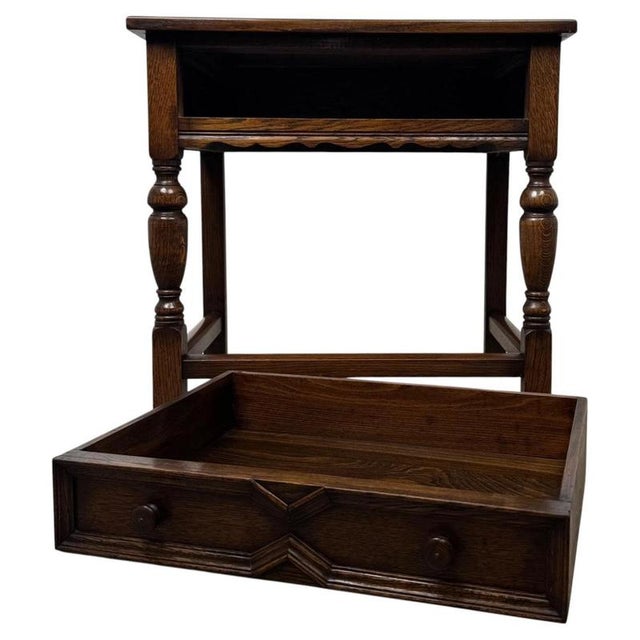 20th Century Jacobean English Oak Side Table For Sale - Image 4 of 12