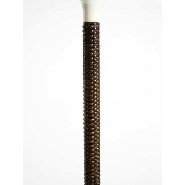 Pop Art Tulip Floor Lamp with Dark Brown Wicker Frame and Acrylic Glass Shade, 1970s For Sale - Image 11 of 18
