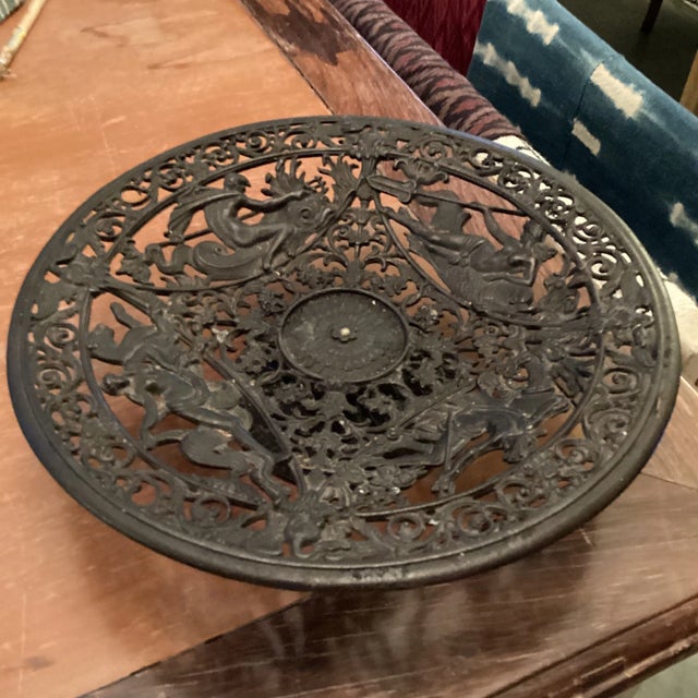 Italian Mid 20th Century Italian Laser Cut Iron Bowl For Sale - Image 3 of 12