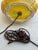 Table Lamp: Vintage Sunflower Yellow and Gilt Japanese Glazed Ceramic Lamp For Sale - Image 12 of 12